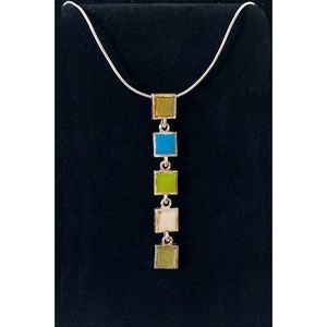 Enamel Glass 'Y' Necklace